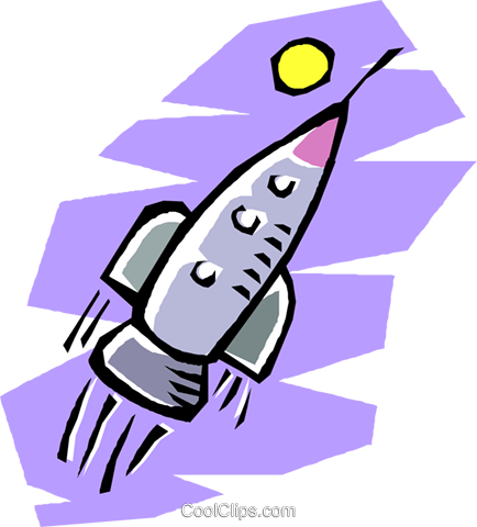 Rocket Ship Flying Through Outer Space Royalty Free - Outer Space (434x480), Png Download