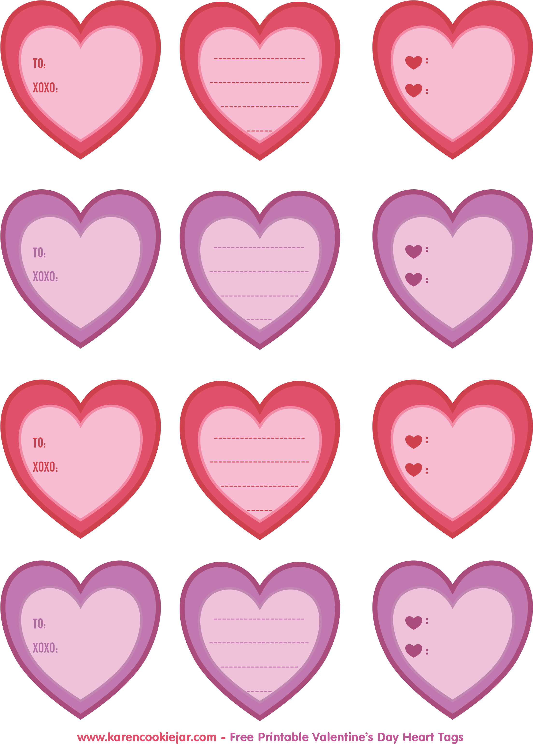 Free Printable Heart Tags - #cookie Jar (2550x3300), Png Download
