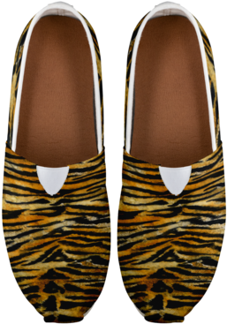 Saki Orange Bengal Tiger Stripe Women's Comfy Flats - Shoe (390x390), Png Download