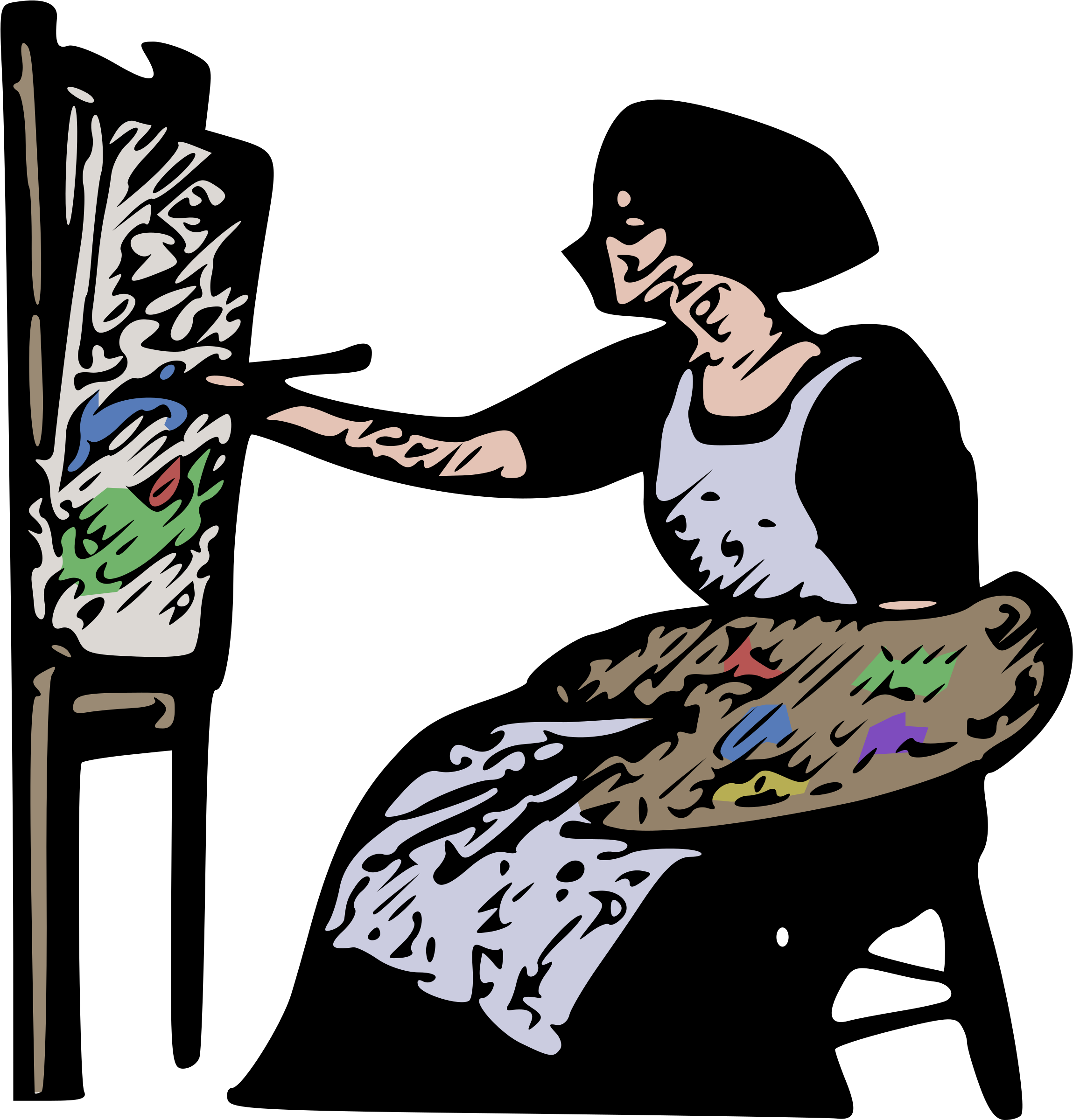 Graphic Library Woman Painting Colour Big Image Png - Woman Painting Png (2335x2400), Png Download