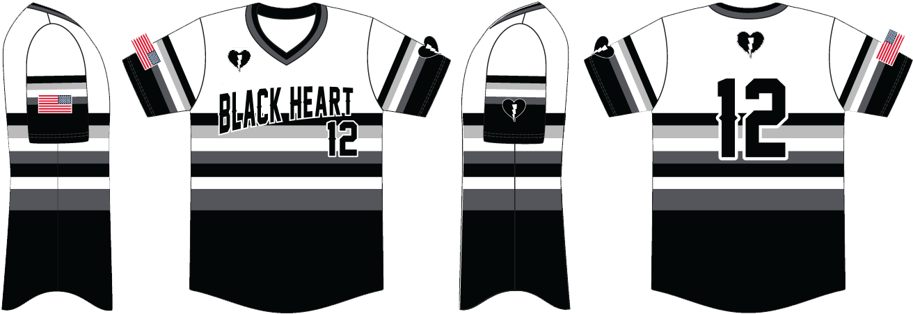 Team Black Heart Baseball Elite Jersey - Illustration (1370x574), Png Download