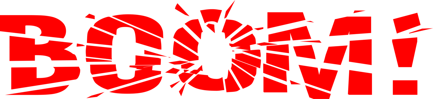 Computer Icons Art Drawing Download - Boom Clip Art (1484x340), Png Download