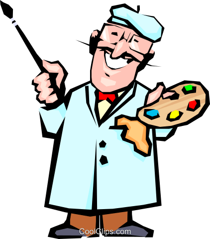 Cartoon Painter Royalty Free Vector Clip Art Illustration - Cartoon Painter (422x480), Png Download