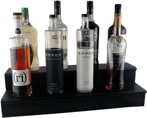 Liquor Bottle 2 Tier Shelves - Smirnoff Ice Double Black (500x407), Png Download