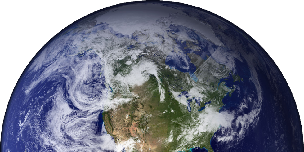 Full Resolution Earth Png - Half Of Earth (980x490), Png Download