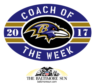 The Ravens High School Coach Of The Week Program Honors - Baltimore Ravens Logo Digital Painting (824x464), Png Download