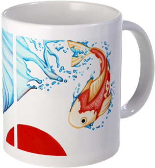 'fish Out Of Water' Watercolor Art Print Coffee Mug - Fish Out Of Water Greeting Cards (pk (350x350), Png Download