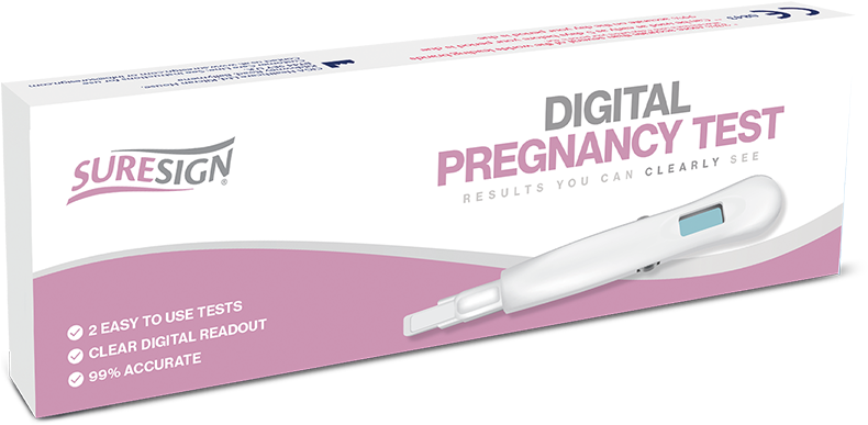 Suresign Digital Pregnancy Test - Sure Signs Pregnancy Test (823x398), Png Download