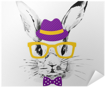 Hand Drawn Watercolor Sketch Portrait Poster • Pixers® - Nerdy Bunny Case - Ipad Air (400x400), Png Download