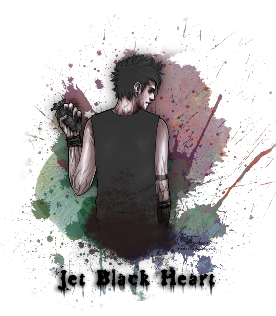 Jet Black Heart Artwork By Friceberg (943x1101), Png Download