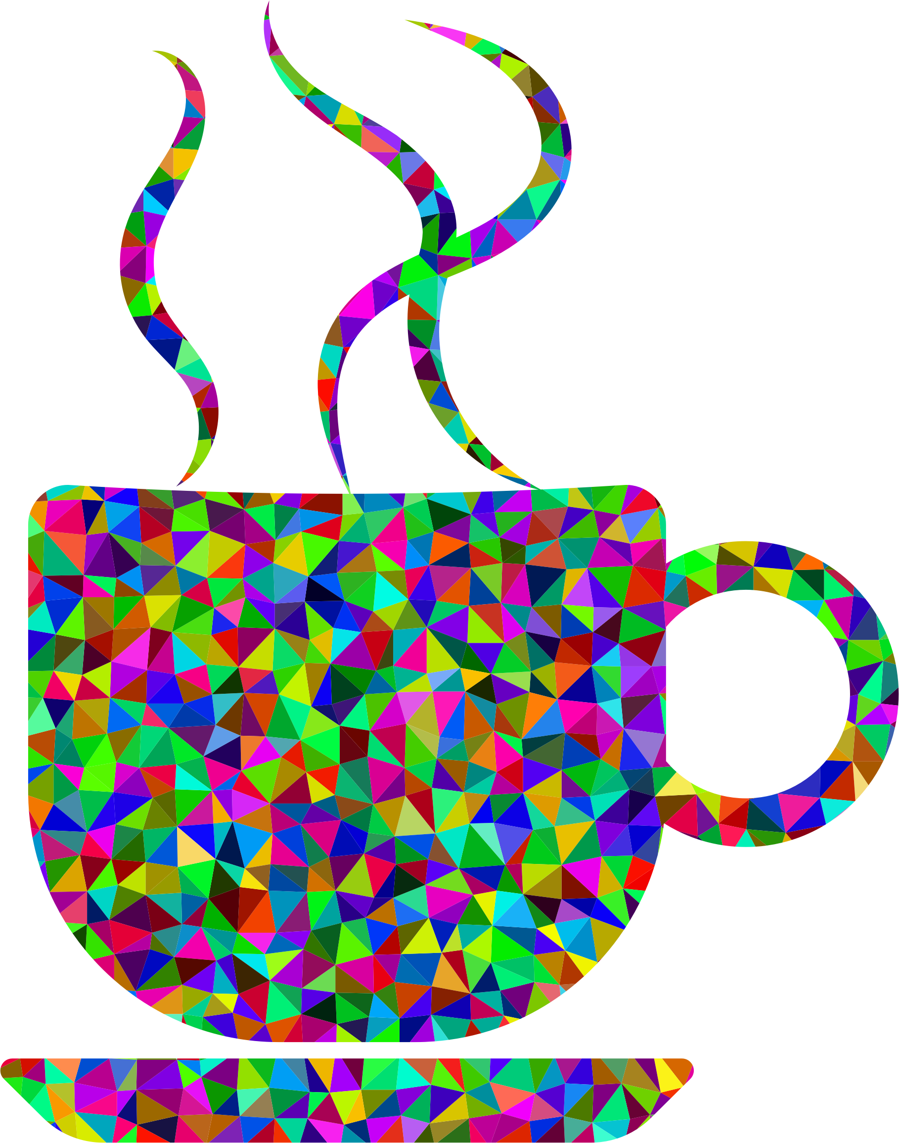 This Free Icons Png Design Of Prismatic Low Poly Coffee (1818x2310), Png Download