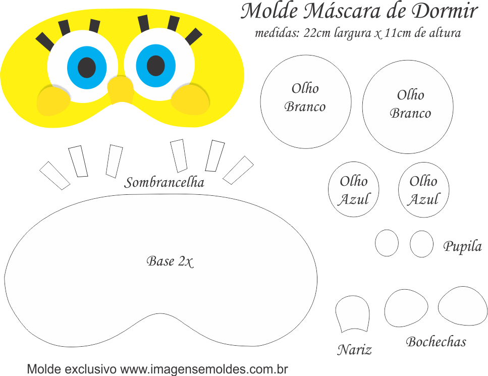 Molde Do Bob Esponja Para Imprimir (967x745), Png Download