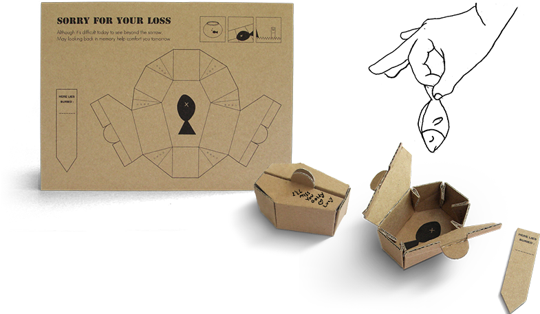 'cardcoffin' Instead Of Flushing Your Dead Fish Down - Carton (790x494), Png Download