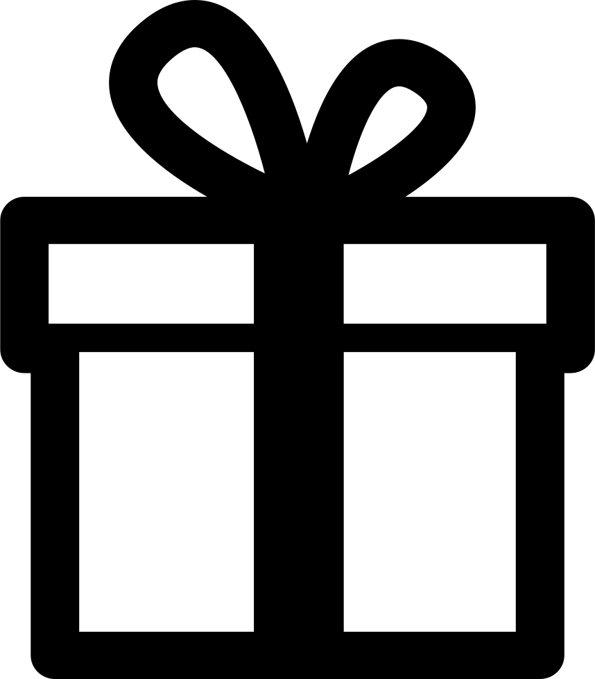 Gift Box Comments - Gift Box Vector Black White (858x980), Png Download