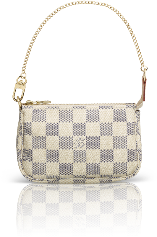Louis Vuitton Mini Pochette Accessoires Damier Azur - Louis Vuitton Small White Bag (900x900), Png Download