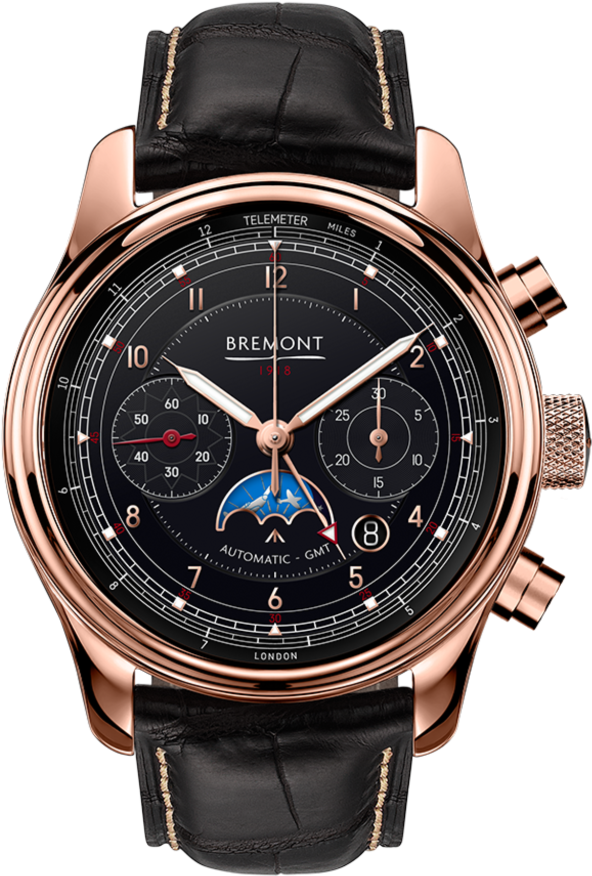 Bremont 1918 Rose Gold Watch Front View - Bremont 1918 (1192x2000), Png Download