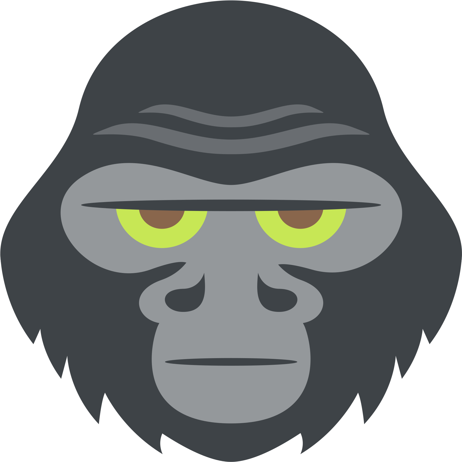 Open - Gorilla Emoticon (2000x2000), Png Download