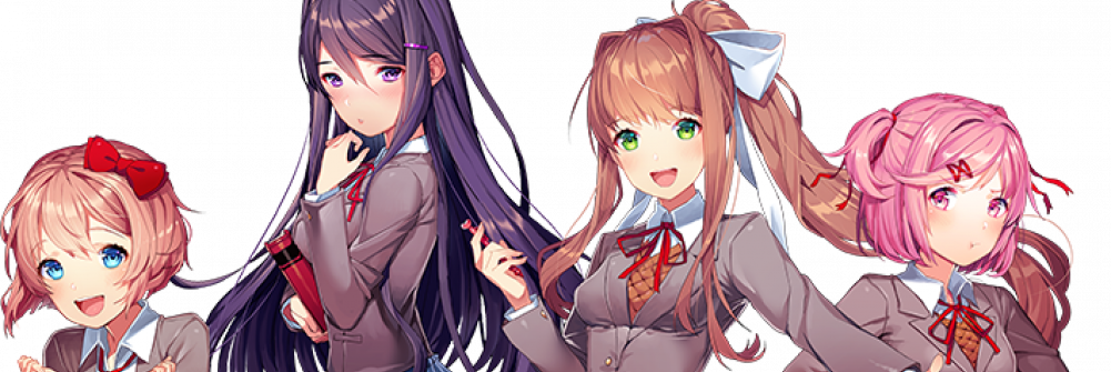 Doki Literature Club Gamers With Jobs Png Doki Literature - Doki Doki Literature Club Couple (1001x335), Png Download