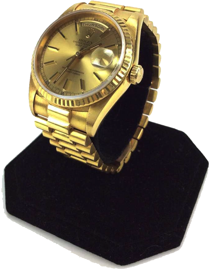 18k Gold Rolex Oyster Day-date Watch - Analog Watch (1000x1000), Png Download