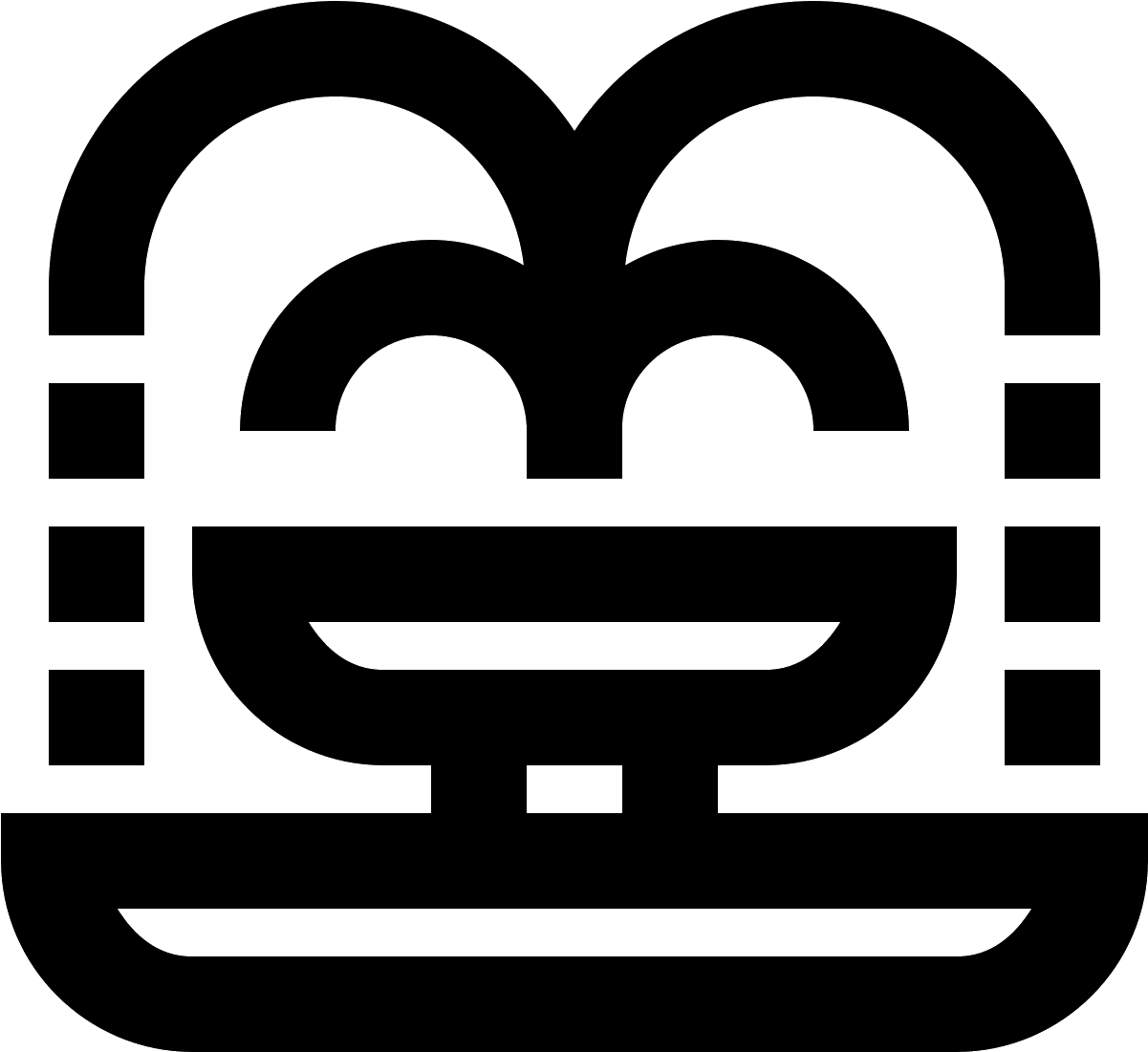 This Icon Is A Drawing Of A Fountain With A Big Bass - Фонтан Иконка Png (1600x1600), Png Download