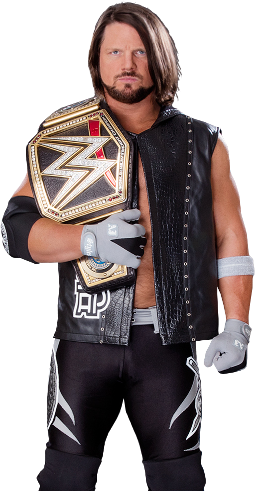Aj Styles Wwe Champion By Nib - A.j. Styles (535x988), Png Download