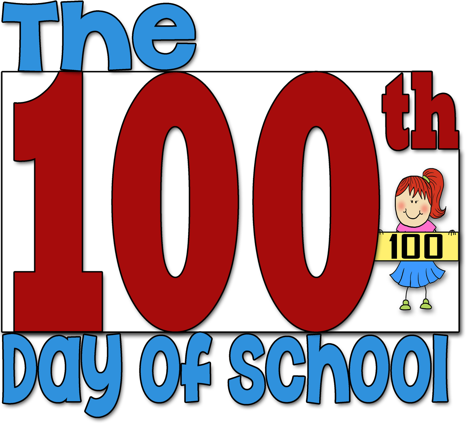 100 Day Cliparts - 100th Day Of School Png (1600x1451), Png Download