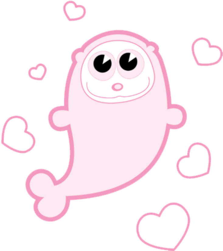 Mq Pink Dolphin Dolphins Heart Hearts - Illustration (1024x1024), Png Download
