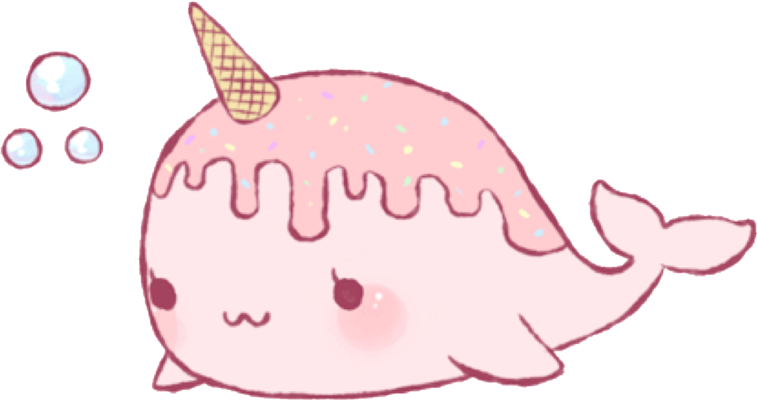 Narwhal Dolphin Cute Pinkdolphin Kawaii Freetoedit - Narwhal (1292x1024), Png Download