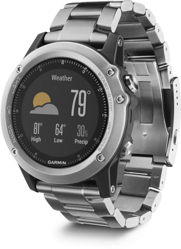 Garmin Fenix - Garmin Fenix 3 Hr Titanium Silver (1024x1235), Png Download