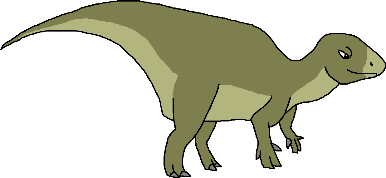 Iguanodon - Cartoon Dinosaur Iguanodon (1245x594), Png Download