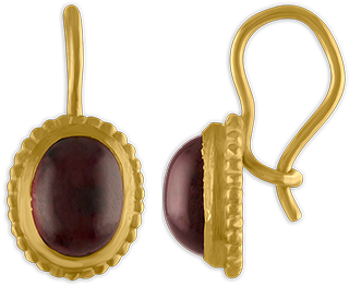 2 Granulated Garnet Hook Earrings - Earrings (769x769), Png Download