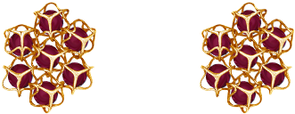 Embrace Flower Earrings 18ct Gold And Garnet 4mm With - Earring (567x567), Png Download