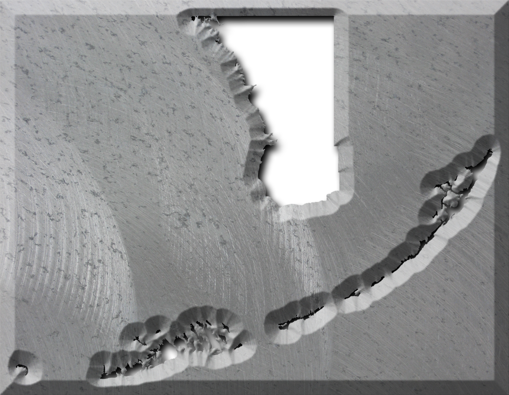 A Map Of Monroe With The Map Area Carved Out Of A Rough - Monochrome (1024x796), Png Download