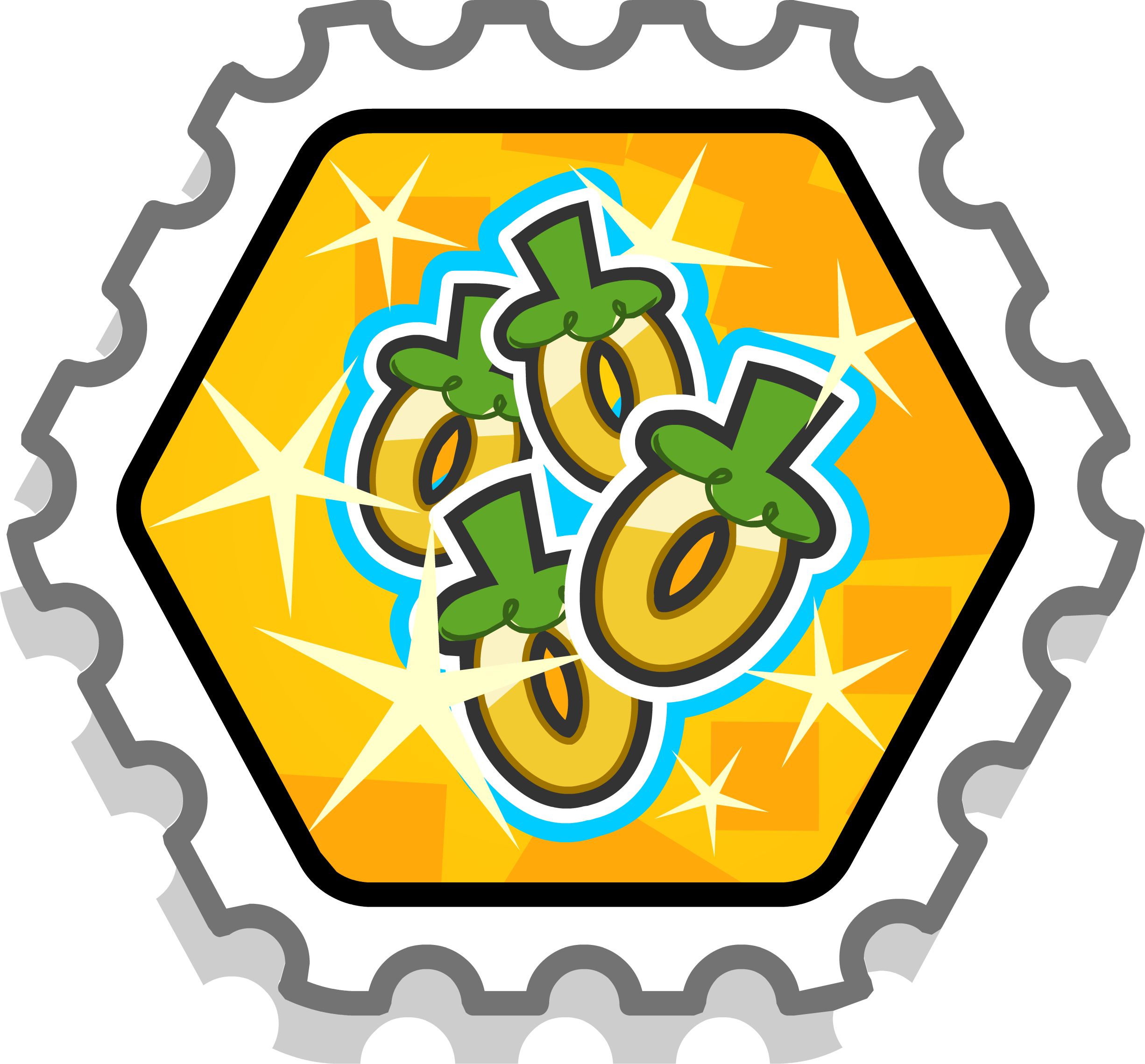 Puffle O Feast Stamp - Club Penguin Sos 60 Stamp (2452x2279), Png Download