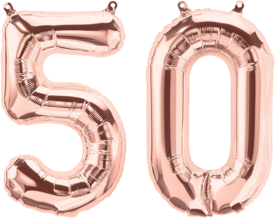 50 Rose Gold Balloons (1000x1000), Png Download