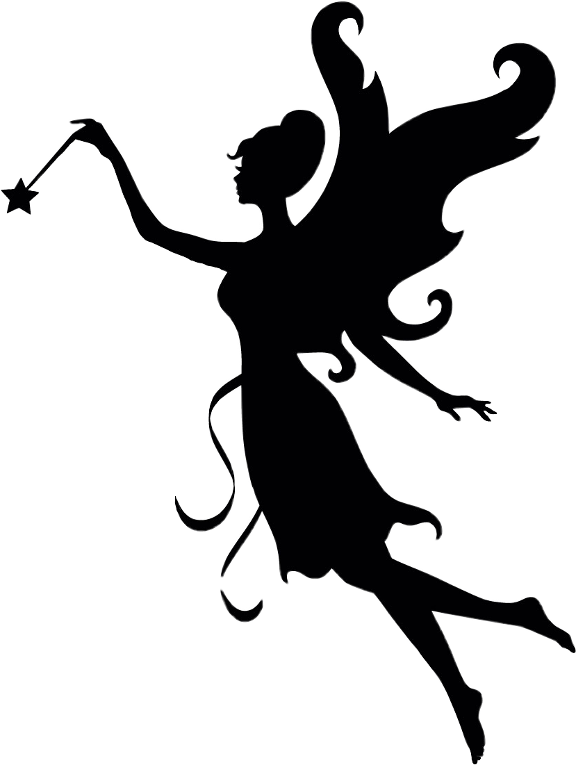 Report Abuse - Fairy With Wand Silhouette (829x1101), Png Download