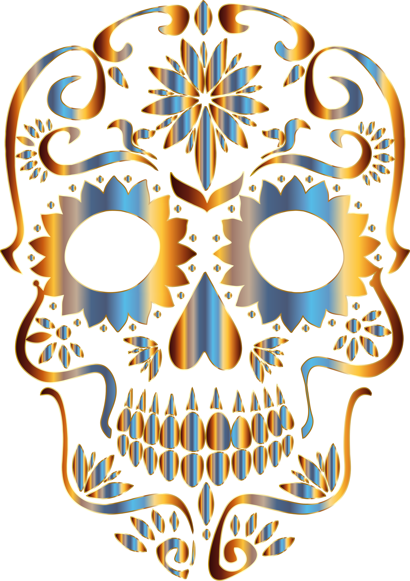 This Free Icons Png Design Of Chromatic Sugar Skull (1598x2266), Png Download