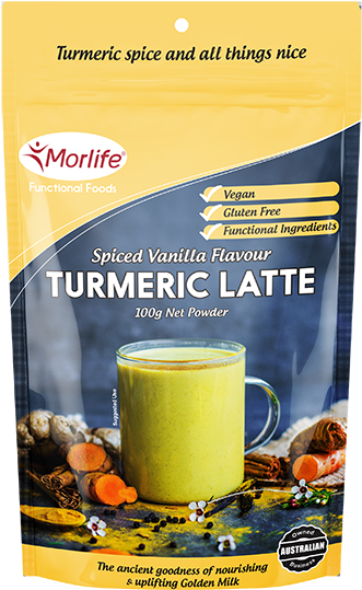 Turmeric Latte Spiced Vanilla Flavour 100g - Morlife Turmeric Latte Spiced Vanilla Flavour S1701628 (600x600), Png Download