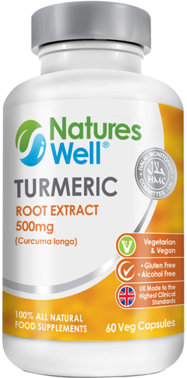 Turmeric Root Extract 500mg - Natures Well (600x595), Png Download