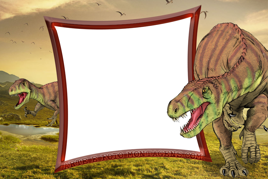 Montagem Para Fotos - Molduras Para Fotos Dinossauros (898x602), Png Download