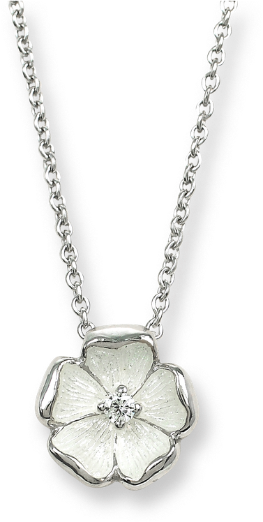 Nicole Barr Designs Sterling Silver Rose Necklace-white - Collar Con Iniciales L (800x800), Png Download