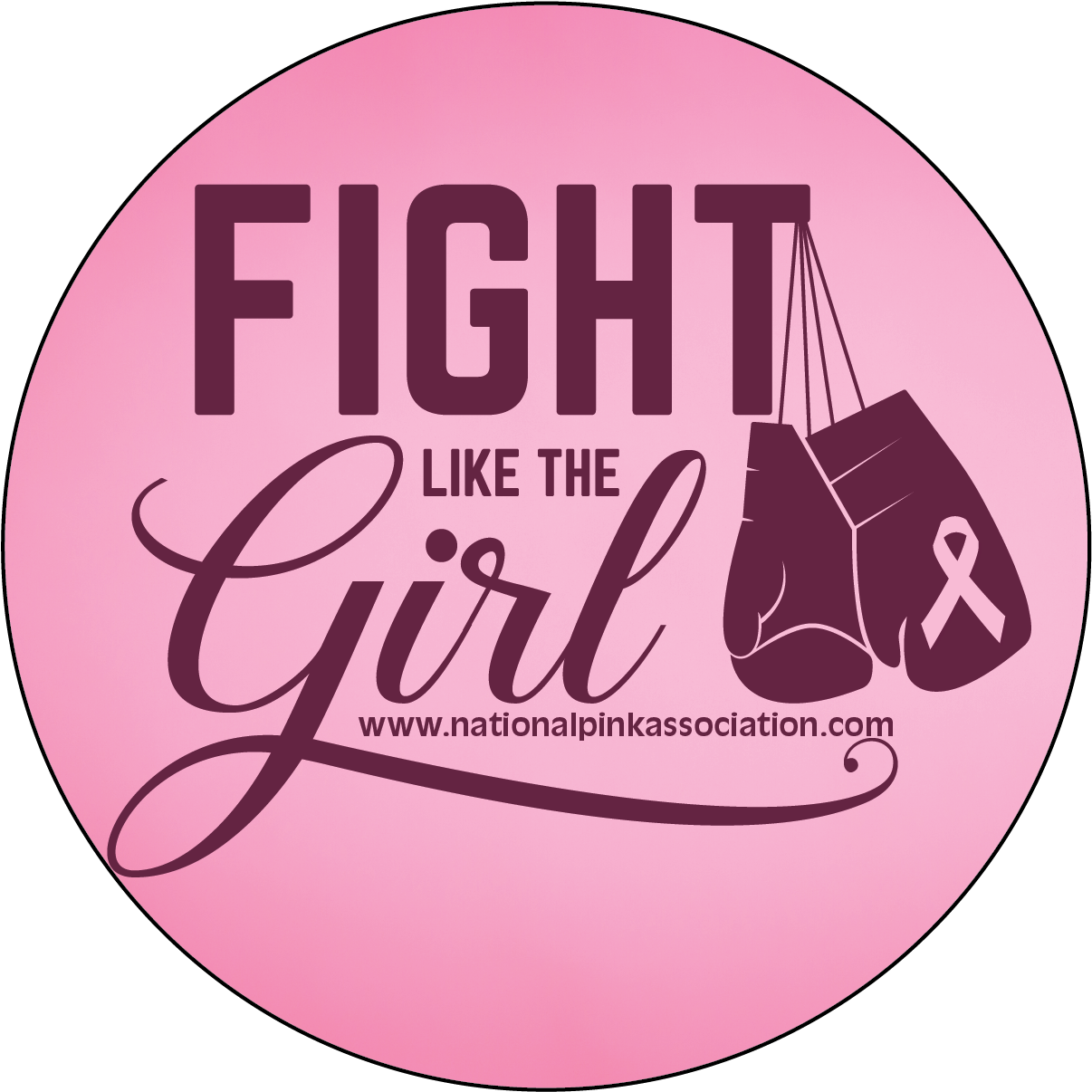 Association Circle Magnet - Breast Cancer Awareness Fight Like A Girl (1876x1328), Png Download