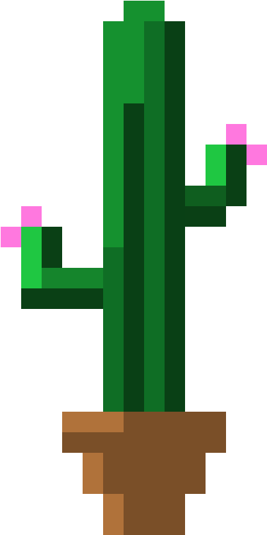 Pixel Cactus Png Clipart Stock - Cactus Pixel Art Png (600x1020), Png Download