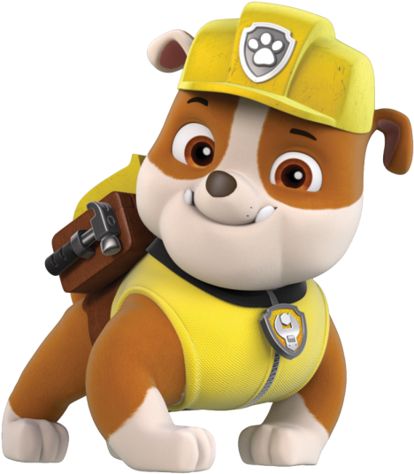 Paw Patrol - Rubble Paw Patrol Png (583x647), Png Download