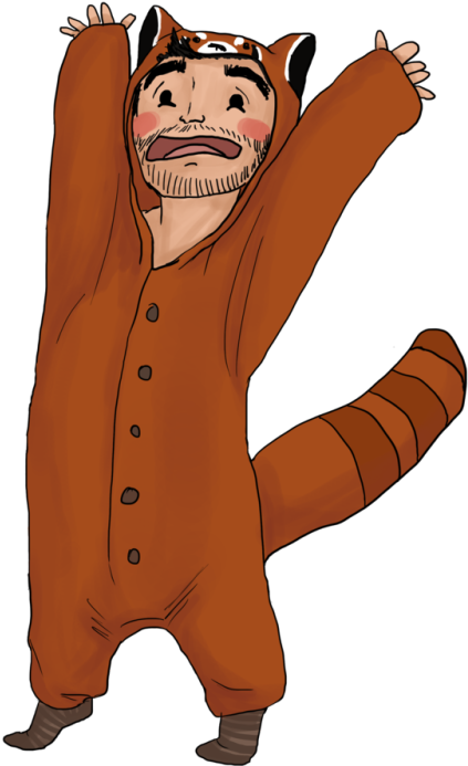 Meeting Hoechlin, Gifting Him A Red Panda Kigurumi - T-shirt (500x707), Png Download