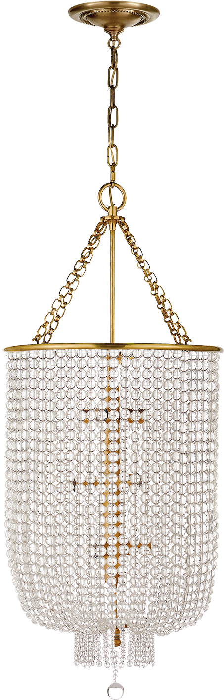 Jacqueline Long Chandelier In Hand-rubbed Antique Brass - Visual Comfort Jacqueline Chandelier (1440x1440), Png Download