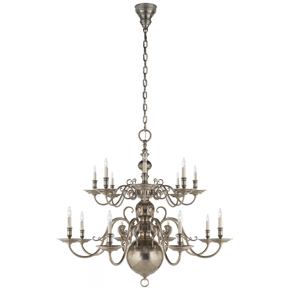 Lillianne Double Tiered Chandelier In Butler' - Lillianne 8-light Chandelier - Butler's Silver - Ralph (1000x1000), Png Download