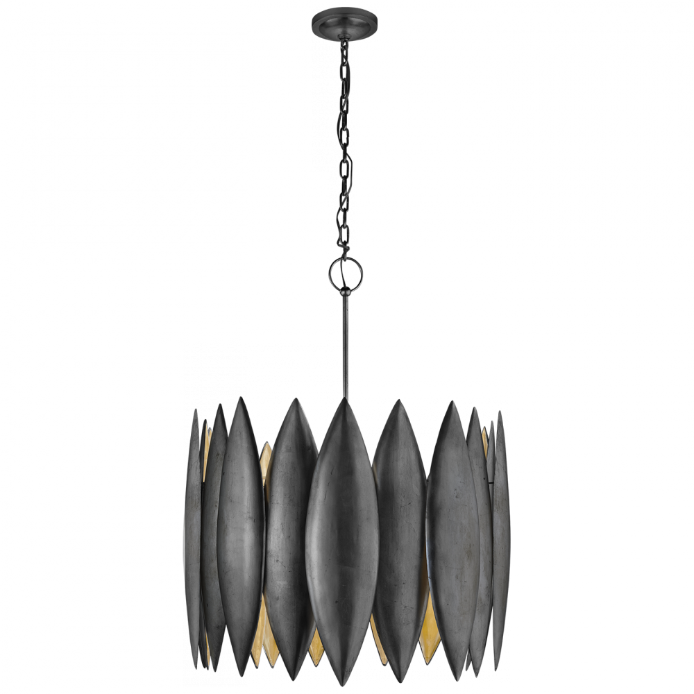 Hatton Large Chandelier In Aged Iron - Visual Comfort-hatton Large Pendant In Aged Iron-s (1000x1000), Png Download
