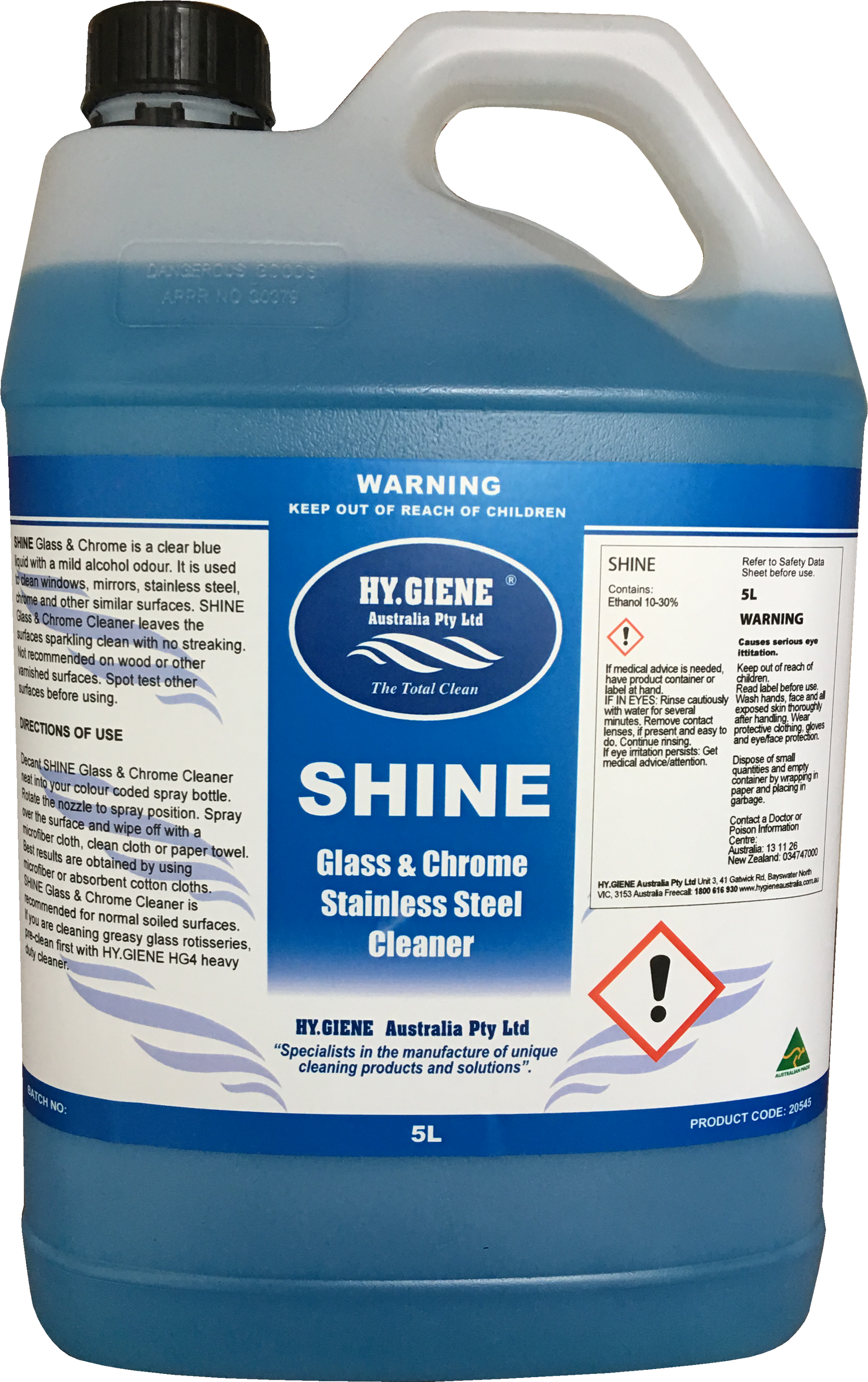 Shine Glass & Chrome 5l - Hygiene (3194x3411), Png Download
