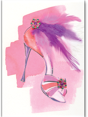 Couture Feather Shoe Card By Papyrus (960x450), Png Download